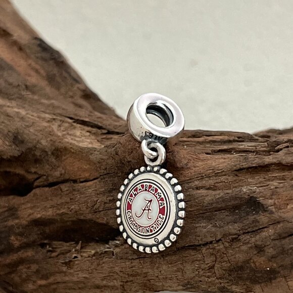 Pandora University of Alabama Alabama Crimson Tide S925 Silver Dangle Charm - Picture 3 of 4